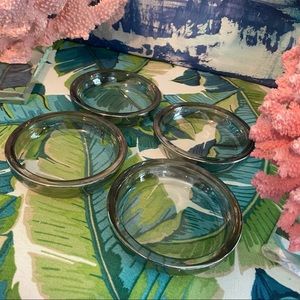 Vintage smoked glass coasters MCM